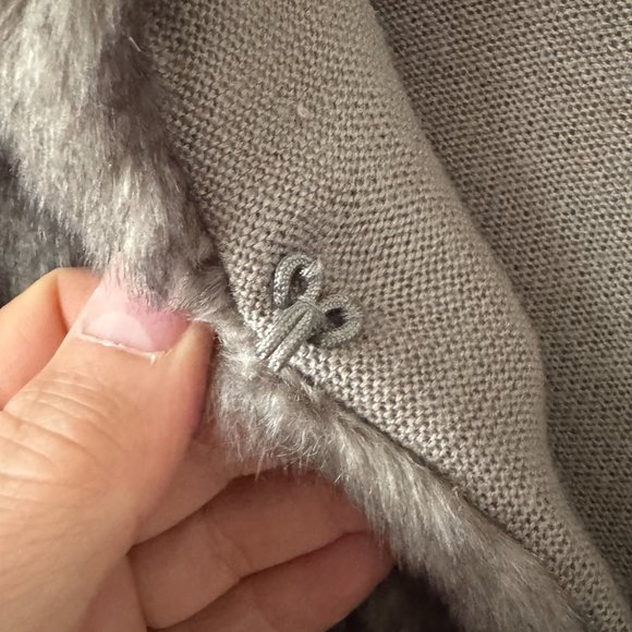 ZARA Knit Super Soft Gray Brown Faux Fur Jacket Coat Size Small - Picture 7 of 11
